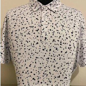 CS White & Black Speckled Print Polo